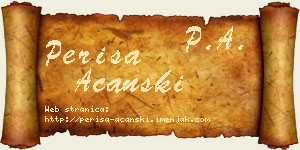 Periša Ačanski vizit kartica